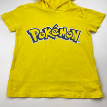 Load image into Gallery viewer, Boys Nintendo, Pokemon Pikachu cotton hooded tee / top, marks front, FUC, size 5,  