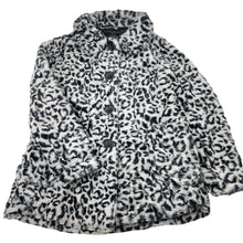 Load image into Gallery viewer, Girls Pumpkin Patch, lined faux fur jacket / coat, no size, L: 48cm, armpit to armpit: 34cm, shoulder to cuff: 44cm, GUC, size 7-8,  