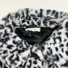 Load image into Gallery viewer, Girls Pumpkin Patch, lined faux fur jacket / coat, no size, L: 48cm, armpit to armpit: 34cm, shoulder to cuff: 44cm, GUC, size 7-8,  