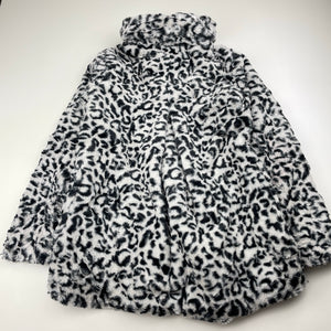 Girls Pumpkin Patch, lined faux fur jacket / coat, no size, L: 48cm, armpit to armpit: 34cm, shoulder to cuff: 44cm, GUC, size 7-8,  