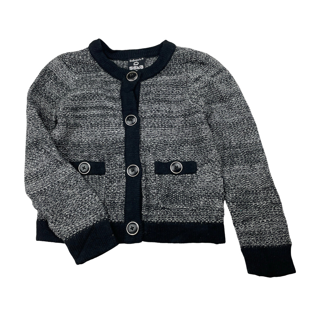 Girls Sista, knitted cotton cardigan, EUC, size 3,  