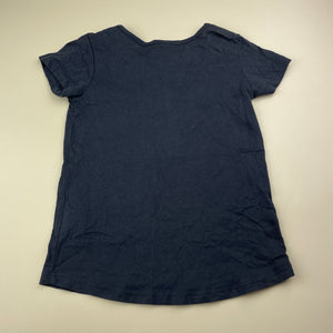 Girls Anko, navy cotton tee / top, heart, GUC, size 6,  
