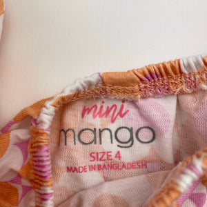 Girls Mango, floral cotton top, GUC, size 4,  