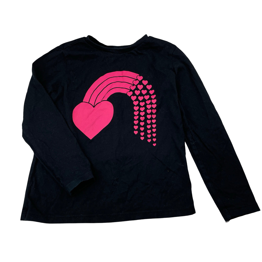 Girls Anko, black cotton long sleeve tee / top, EUC, size 5,  