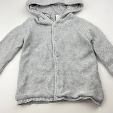 Load image into Gallery viewer, Unisex Dymples, lined knitted cotton hooded cardigan / sweater, GUC, size 1,  