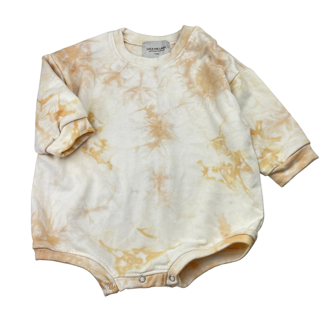 Unisex LUCA THE LABEL, tie dyed cotton sweater romper, EUC, size 3,  
