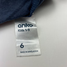 Load image into Gallery viewer, Boys Anko, navy cotton tee / top, tiger, GUC, size 6,  