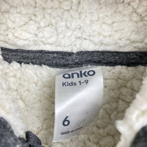 Boys Anko, thick fleece lined zip hoodie sweater, GUC, size 6,  