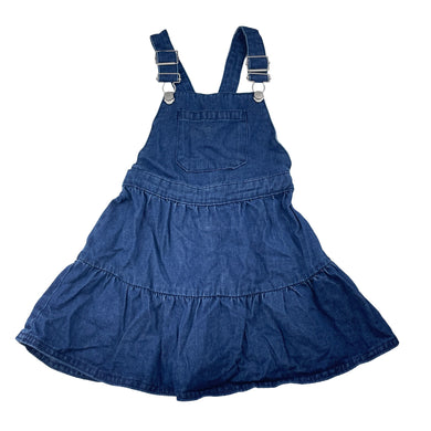 Girls Target, dark denim overalls dress / pinafore, GUC, size 3, L: 55cm