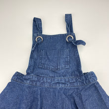 Load image into Gallery viewer, Girls Seed, dark denim overalls dress / pinafore, GUC, size 5, L: 54cm