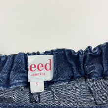 Load image into Gallery viewer, Girls Seed, dark denim overalls dress / pinafore, GUC, size 5, L: 54cm