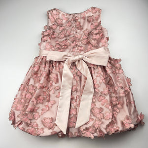 Girls Child by Petals Ink, Designer tulle 3D flower bubble formal / party dress, GUC, size 6, L: 57cm