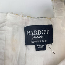Load image into Gallery viewer, Girls Bardot Junior, cotton lined floral broderie dress, EUC, size 3, L: 49cm
