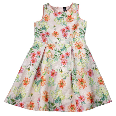 Girls Peter Morrissey, lined lightweight floral party dress, EUC, size 4, L: 57cm