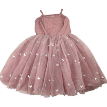 Load image into Gallery viewer, Girls Ma Mer, pink tulle &amp; glitter party dress, butterflies, EUC, size 2-3, L: 51cm