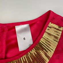 Load image into Gallery viewer, Girls Target, lined party dress, sequin collar, EUC, size 6, L: 64cm