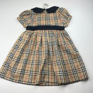 Girls KIDS GARDEN, checked lightweight party dress, armpit to armpit: 26cm, FUC, size 1-2, L: 48cm