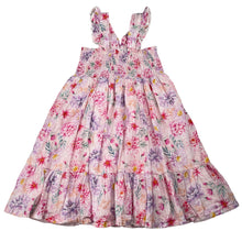 Load image into Gallery viewer, Girls Bebe by Minihaha, lined floral cotton summer dress, GUC, size 4, L: 57cm