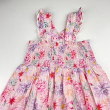 Load image into Gallery viewer, Girls Bebe by Minihaha, lined floral cotton summer dress, GUC, size 4, L: 57cm