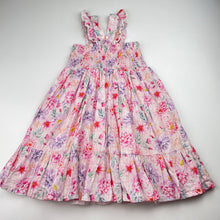 Load image into Gallery viewer, Girls Bebe by Minihaha, lined floral cotton summer dress, GUC, size 4, L: 57cm