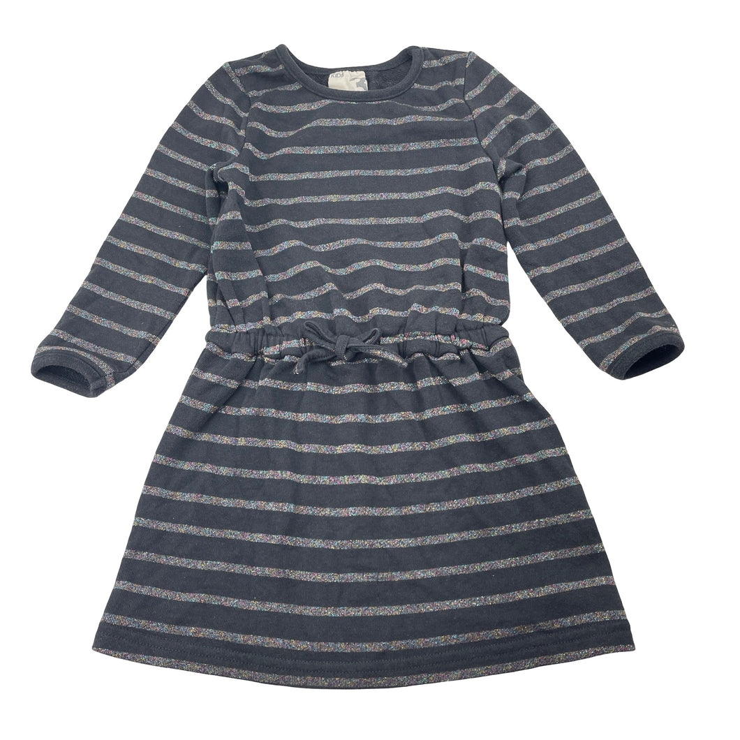 Girls Cotton On, metallic stripe casual long sleeve dress, EUC, size 3, L: 51cm