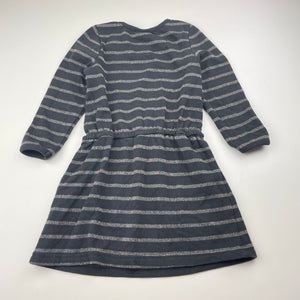 Girls Cotton On, metallic stripe casual long sleeve dress, EUC, size 3, L: 51cm
