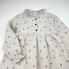 Load image into Gallery viewer, Girls Zara, bamboo blend long sleeve dress, dragonflies, GUC, size 3-4, L: 50cm