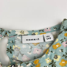 Load image into Gallery viewer, Girls Name It, floral viscose / cotton / linen long sleeve dress, EUC, size 10, L: 69cm