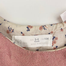 Load image into Gallery viewer, Girls Zara, pink wool blend sleeveless dress, GUC, size 3-4, L: 47cm