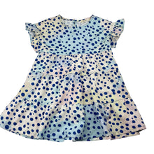 Load image into Gallery viewer, Girls Deloras, spotted lightweight short sleeve dress, EUC, size 3, L: 48cm