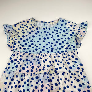 Girls Deloras, spotted lightweight short sleeve dress, EUC, size 3, L: 48cm