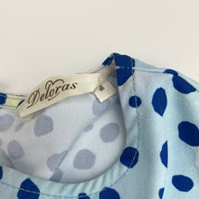 Load image into Gallery viewer, Girls Deloras, spotted lightweight short sleeve dress, EUC, size 3, L: 48cm
