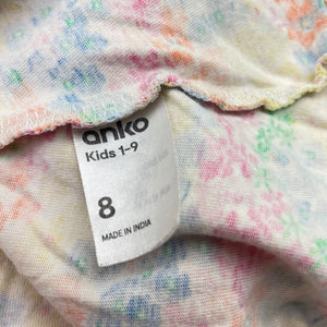 Girls Anko, floral cotton casual dress, GUC, size 8, L: 59cm