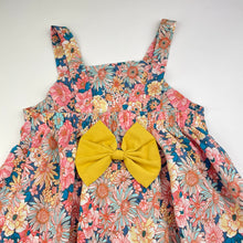 Load image into Gallery viewer, Girls lightweight, floral summer dress, EUC, size 4, L: 54cm