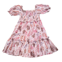 Load image into Gallery viewer, Girls David Jones, shirred floral cotton dress, FUC, size 3, L: 50cm