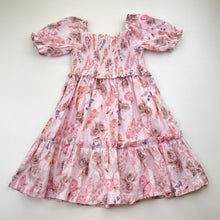 Load image into Gallery viewer, Girls David Jones, shirred floral cotton dress, FUC, size 3, L: 50cm