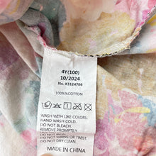 Load image into Gallery viewer, Girls lightweight, floral cotton summer dress, GUC, size 3, L: 51cm