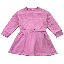 Load image into Gallery viewer, Girls Country Road, pink fleece lined sweater dress, light marks waist &amp; cuffs, FUC, size 2, L: 47cm