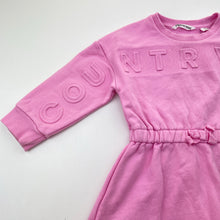 Load image into Gallery viewer, Girls Country Road, pink fleece lined sweater dress, light marks waist &amp; cuffs, FUC, size 2, L: 47cm