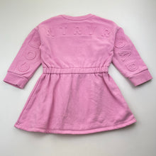 Load image into Gallery viewer, Girls Country Road, pink fleece lined sweater dress, light marks waist &amp; cuffs, FUC, size 2, L: 47cm