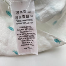 Load image into Gallery viewer, Girls CYNTHIA ROWLEY, lined lightweight cotton summer playsuit, fish, GUC, size 5,  