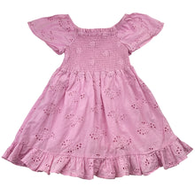 Load image into Gallery viewer, Girls GHANDA, lined broderie cotton dress, GUC, size 5-6, L: 53cm