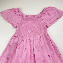 Load image into Gallery viewer, Girls GHANDA, lined broderie cotton dress, GUC, size 5-6, L: 53cm