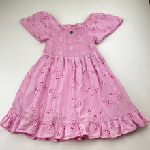 Load image into Gallery viewer, Girls GHANDA, lined broderie cotton dress, GUC, size 5-6, L: 53cm