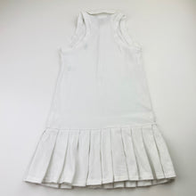 Load image into Gallery viewer, Girls Polo Ralph Lauren, white cotton tennis dress, light marks on collar &amp; hem, FUC, size 5, L: 56cm