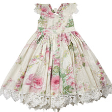 Load image into Gallery viewer, Girls Dollcake, lace trim floral cotton dress, EUC, size 7, L: 64cm