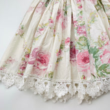 Load image into Gallery viewer, Girls Dollcake, lace trim floral cotton dress, EUC, size 7, L: 64cm