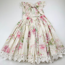 Load image into Gallery viewer, Girls Dollcake, lace trim floral cotton dress, EUC, size 7, L: 64cm