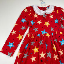 Load image into Gallery viewer, Girls lightweight, long sleeve dress, no size, armpit to armpit: 27cm, armpit to cuff: 27cm, NEW, size 3-4, L: 57cm