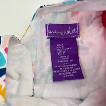 Load image into Gallery viewer, Girls Shrinking Violet, lined colourful cotton dress, FUC, size 4, L: 51cm
